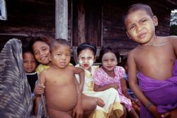 Burmese sea gypsies children. by Allen Ayling 